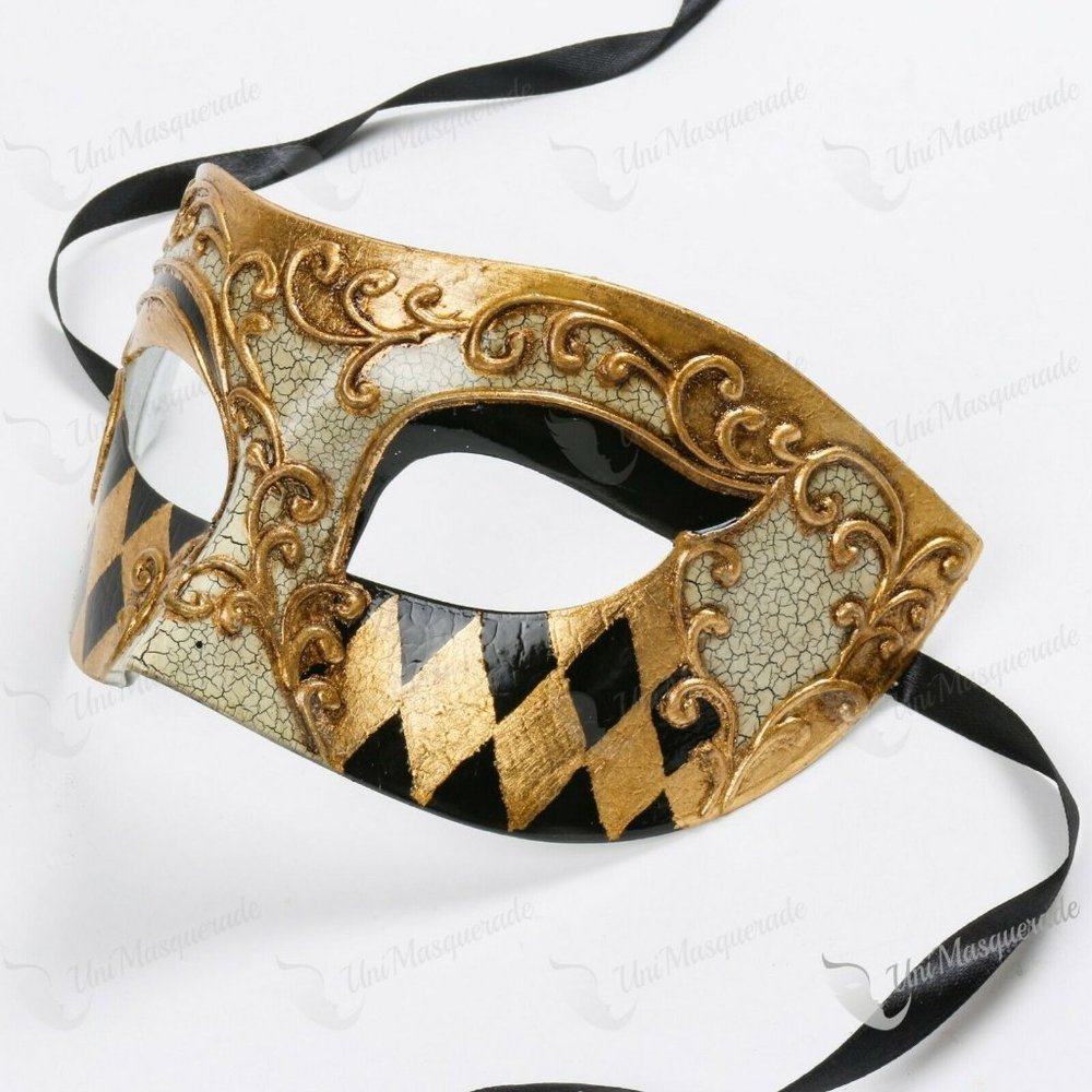 Diamond Pattern Venetian Musical Masquerade Mask
